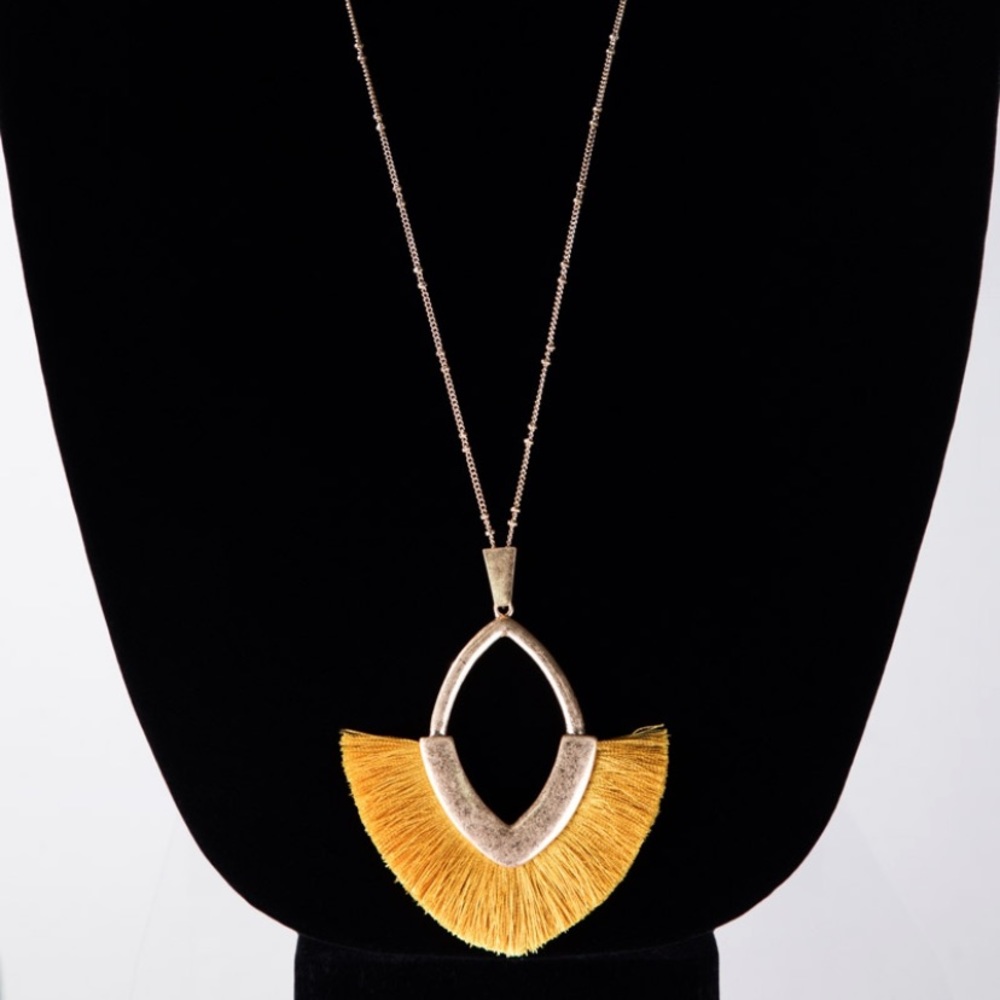 NEW Marquise with Tassel Necklace - Picture 3 of 4